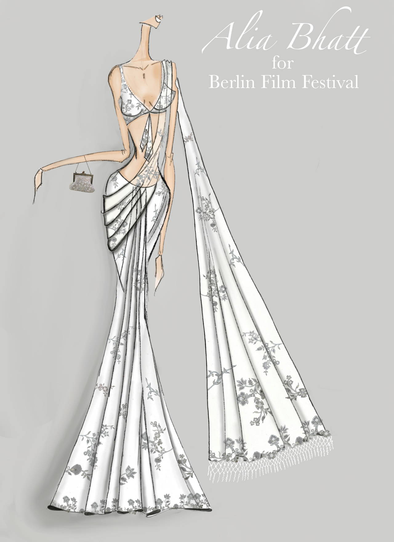 Dressed in a bespoke, Rimple & Harpreet White Couture Saree, Alia Bhatt made heads turn at the Berlin Film Festival