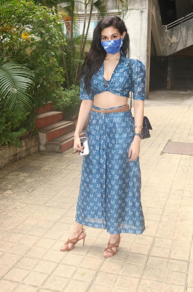 Amyra Dastur wearing indigo floral co-ord set by Spring Diaries
