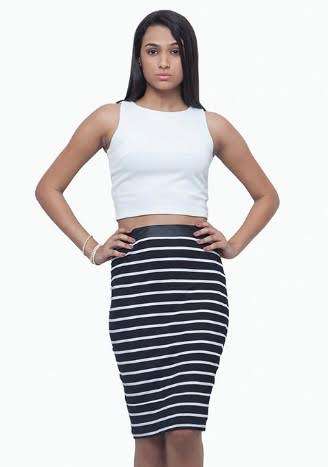 Supernova Pencil Skirt- Stripes- INR 1250