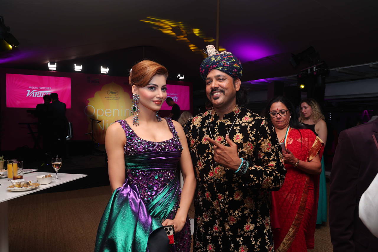 Mame Khan and Urvashi Rautela at Diageo India Pavilion - Cannes 2022