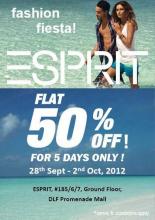 Esprit Fashion Fiesta - get Flat 50% off from 28 September to 2 October 2012