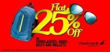 Flat 25% off on Sunglasses, Bags, Belts & Wallets at Fastrack.