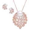 Pendant set by ANMOL crafted in 18 K rose gold and set with pearls, drop diamonds and round brilliant diamonds