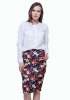 Faballey SCUBA PENCIL SKIRT - DARK FLORAL