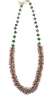 Manubhai Jewellers - 22K gold chain with pearls and emerald beads laced with delicately carved gold beads