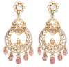 Jhumkas crafted in 18K gold with polki and pink semi precious stones for Lala Jugal Kishore Jewellers